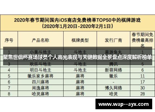 聚焦世俱杯赛场球员个人高光表现与关键数据全景盘点深度解析榜单